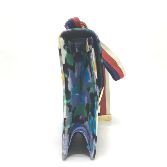 GUCCI 421882 Floral Silvi Small ribbon Shoulder Bag Velor / Leather Multicolore - Picture 3 of 16